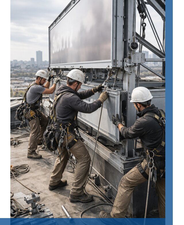 Монтаж крышной рекламной конструкции в Костомукше от 61212 р.|ВЫСОТНИК-Ктм