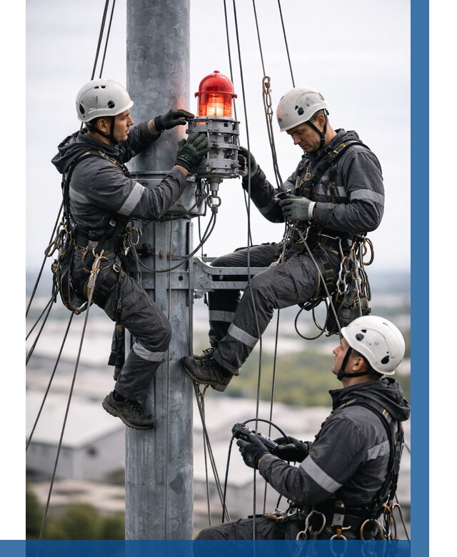 Монтаж заградительных огней в Костомукше от 8672 р. | ВЫСОТНИК-Ктм