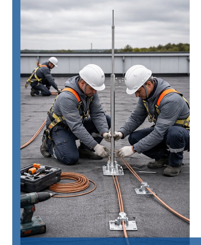 Монтаж молниезащиты на кровле в Костомукше под ключ с гарантией