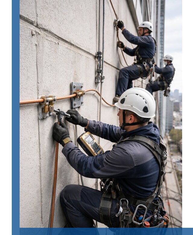 Монтаж системы заземления здания и молниезащиты в Костомукше