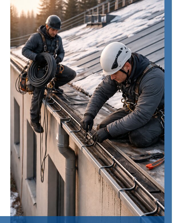 Монтаж греющего кабеля на кровле в Костомукше от 459 р. | ВЫСОТНИК-Ктм