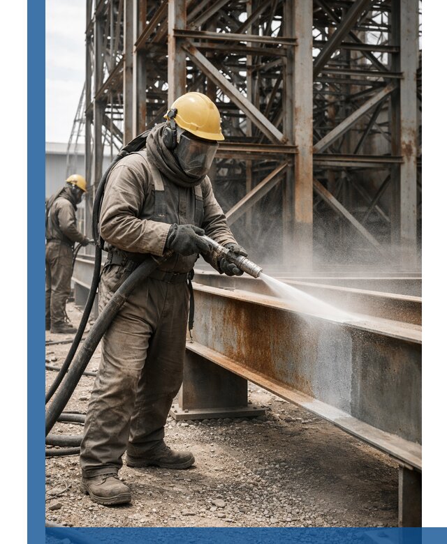 Пескоструйная очистка металлоконструкций в Костомукше промышленная