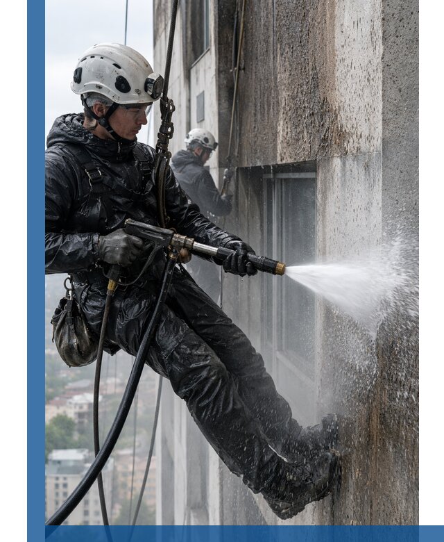 Гидроструйная очистка фасадов и конструкций в Костомукше