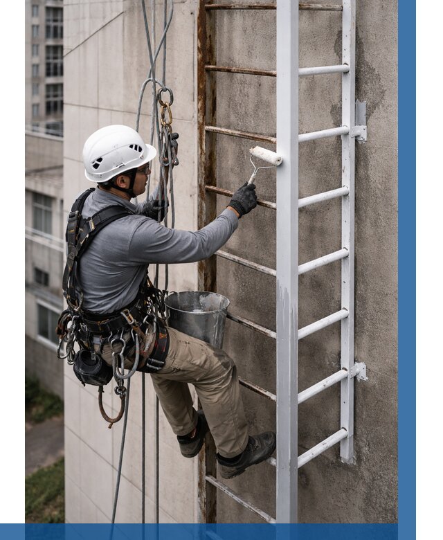 Покраска пожарных лестниц в Костомукше от 4591 р. | ВЫСОТНИК-Ктм