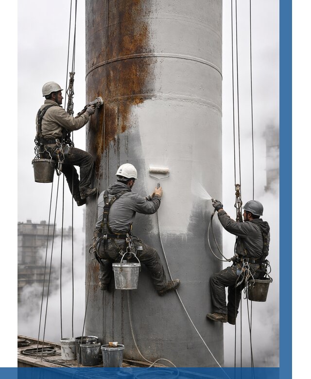 Покраска дымовых труб в Костомукше от 8672 р. | ВЫСОТНИК-Ктм