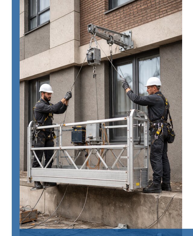 Монтаж и подъем фасадной люльки в Костомукше с гарантией безопасности