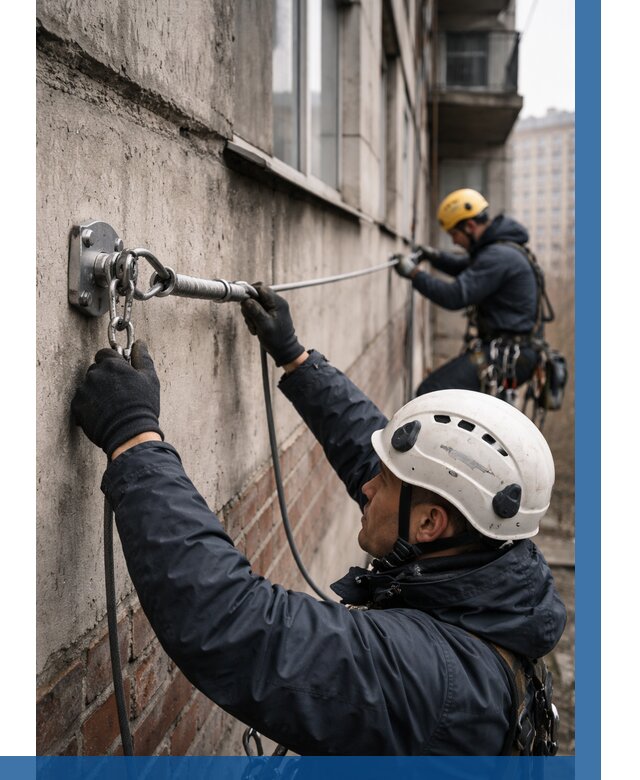 Монтаж анкерных линий в Костомукше от 3061 р. | ВЫСОТНИК-Ктм