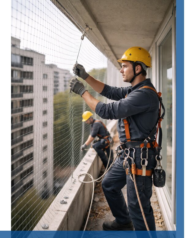 Монтаж сетки от птиц в Костомукше от 4591 р. | ВЫСОТНИК-Ктм