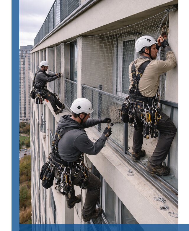 Профессиональный монтаж защитной сетки от птиц в Костомукше