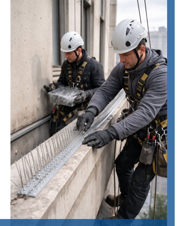 Установка шипов от птиц в Костомукше от 867 р. | ВЫСОТНИК-Ктм